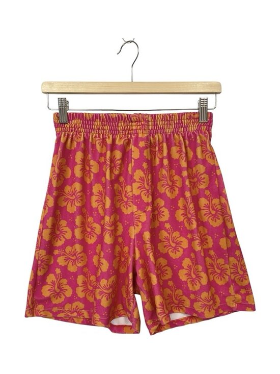 Frankie's Bikinis Pants - Frankies Bikinis Fifi Terry Shorts Size M Medium Floral Pink
